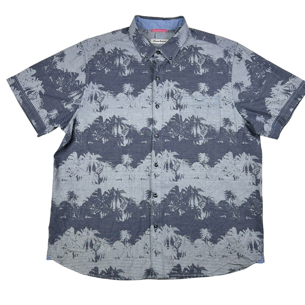 Tommy Bahama Shirt Mens XL Hawaiian Button Down Short Sleeve Palm Trees